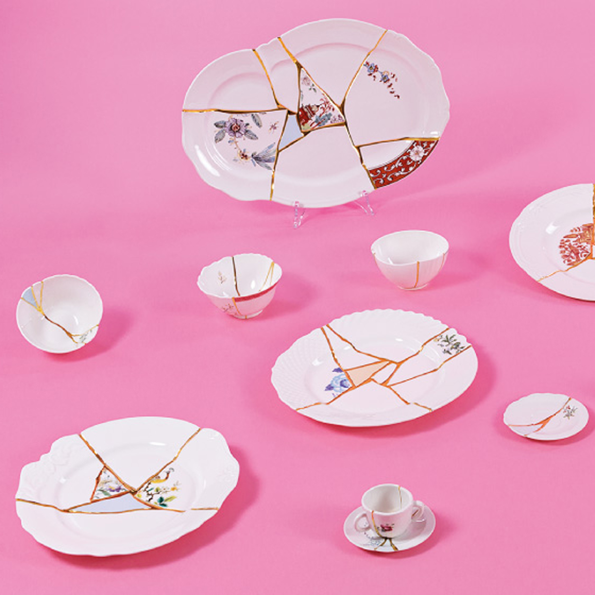 japandi design giapponese scandinavo Kintsugi Piatto 09611 Seletti