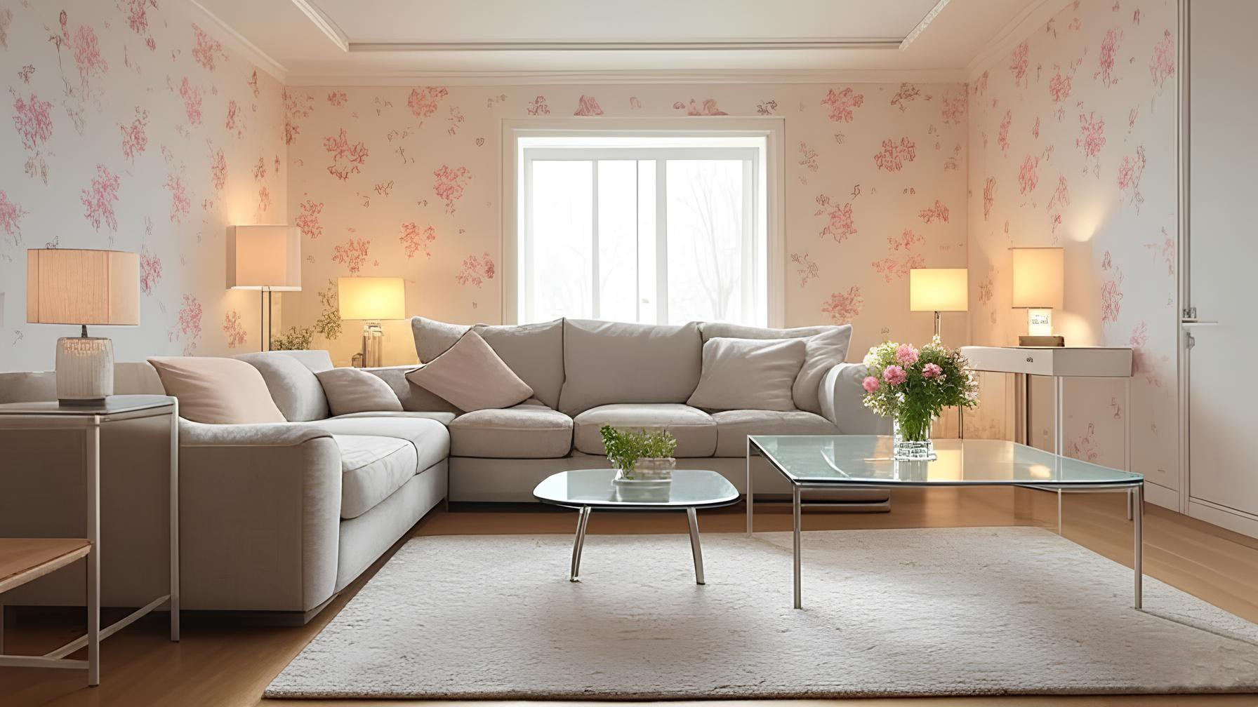 colori interni casa 2025 con pattern drenching arredamento floreale in soggiorno vibrante