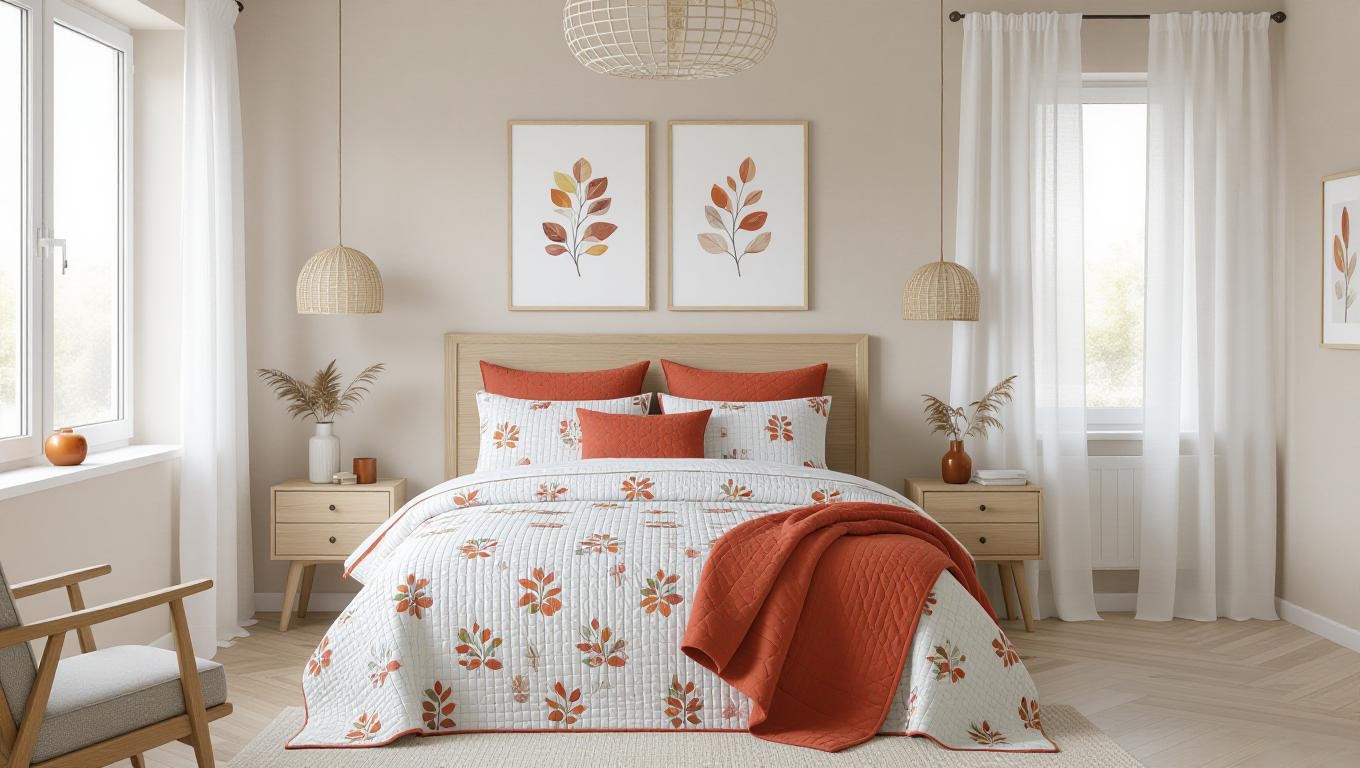camera da letto tendenze autunno arredamento 2025 lenzuola quilt tende