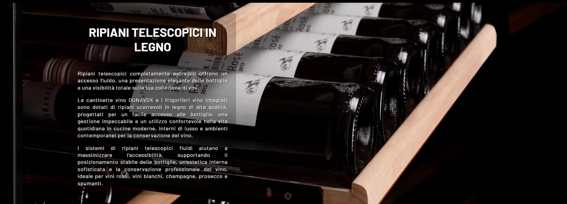 ripiani telescopici in legno